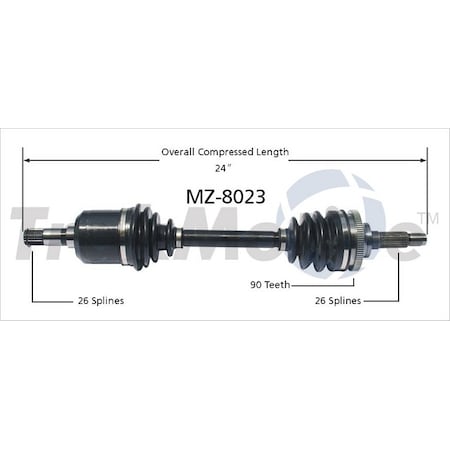Surtrack Axle Cv Axle Shaft, Mz-8023 MZ-8023